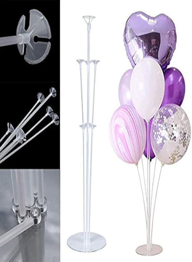 3A Featuretail Re-usable Balloon Stand, Set of Clear Table Desktop Balloon Stand for Birthday | Wedding Anniversary Decorations (2 Set Balloon Stand) - Image 1